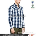 new men's fashion 100% cotton long sleeve Square collar casual shirts with button-down collar and two pockets